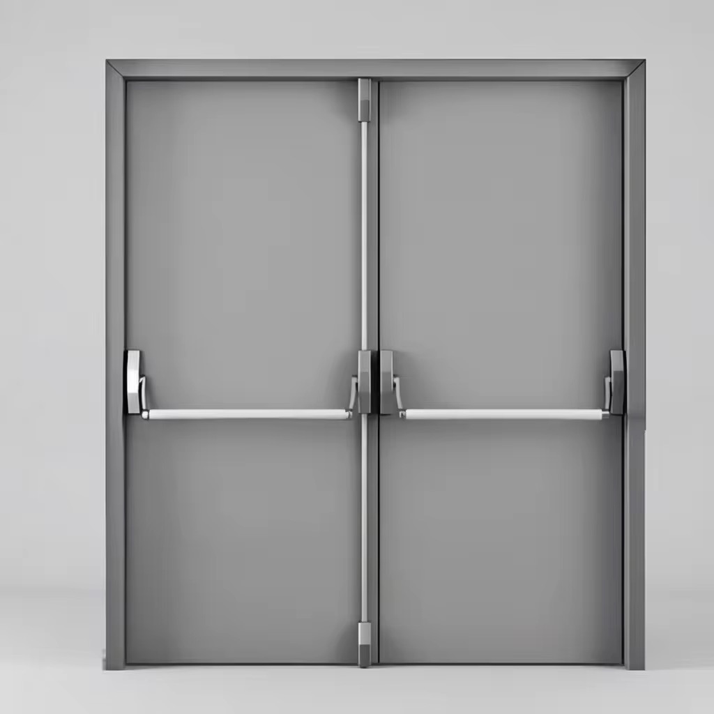 Double exit doors · panic hardware