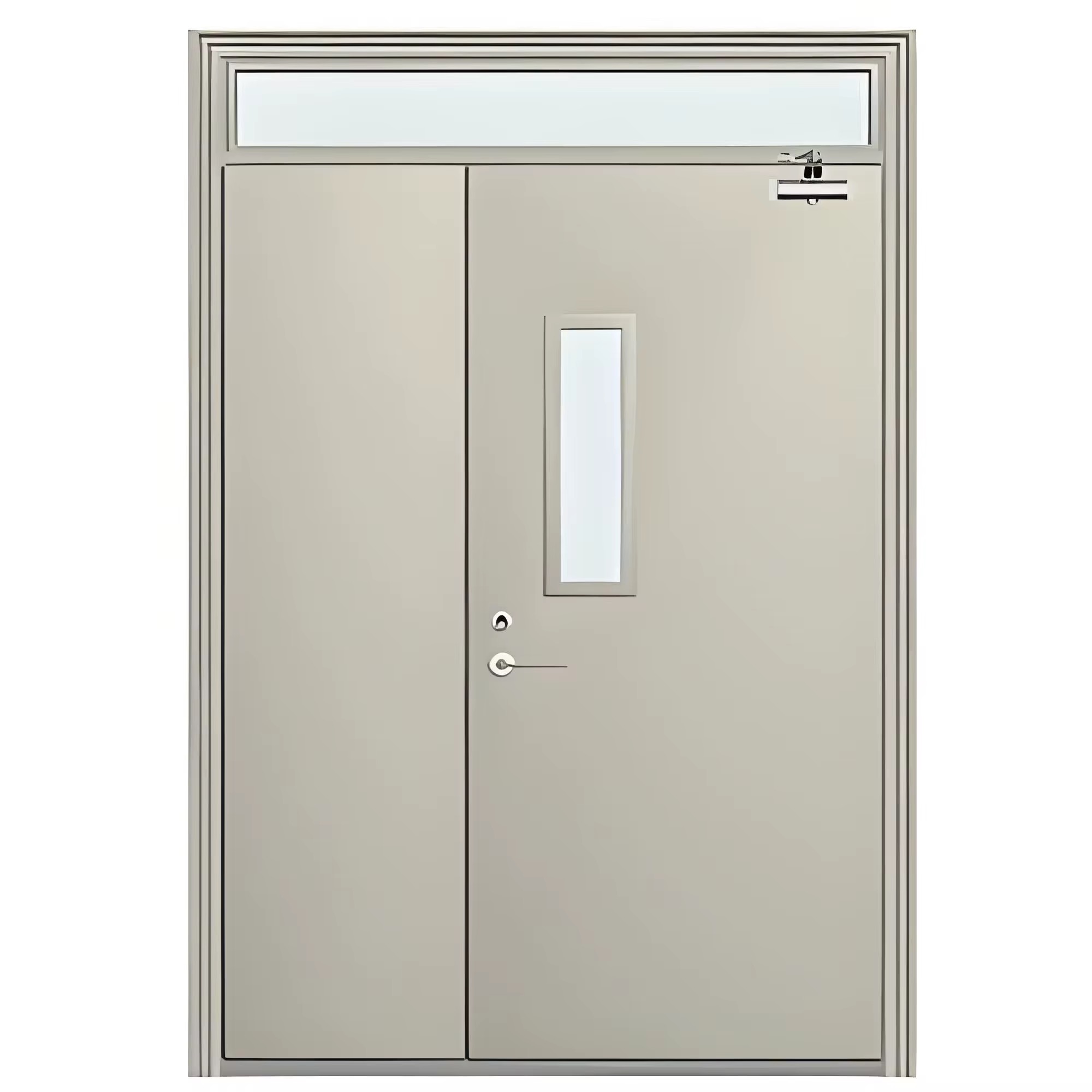 Unequal pair · glazed transom